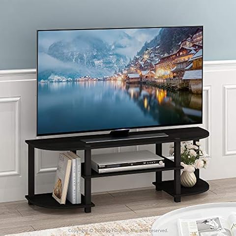 Furinno Turn-S-Tube Wide TV Entertainment Center, TV Unit, TV Stand, Espresso/Black, 120 (W) x 40 (H) x 34 (D) cm Cover