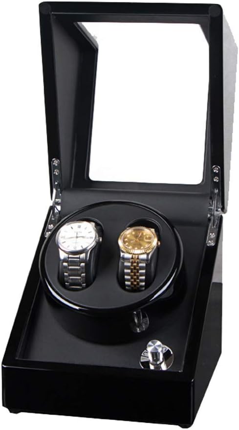 Watch Winders Watch Winder Boxes 2+0 Turn Table Device Rectangle Mute Automatic Double Watch Winder Mechanical Watch Storage Display Box Watch Box,A