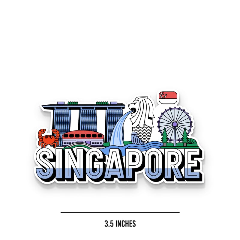 Image of Singapore 01 Fridge Magnets, Glossy Finish, Stylish Magnet for Fridge, Wardrobe & Metal Surfaces
