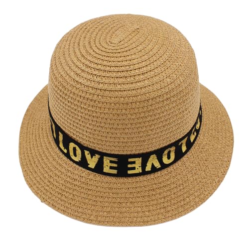Image of VRITRAZ Kids Straw Hat for Baby Boys & Girls | Printed Summer Sun Hat, Woven Wide Brim Beach Cap, Lightweight Breathable Holiday Travel Picnic Outdoor Fancy Dress Fashion Hat for Children & Toddler