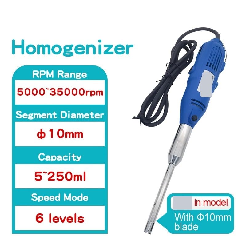 Handgehaltener Hochgeschwindigkeitshomogenisator, Homogenisator, Homogenisator, Emulgator, Dispergierer, Zerkleinerungsmischer, 8000~35000 U/min(JZ-10)