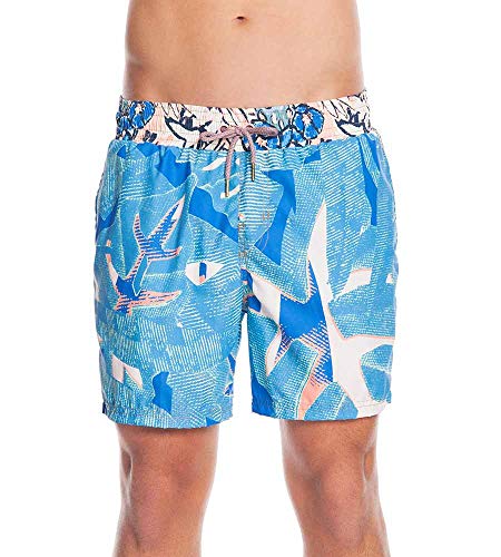 Maaji Men's Standard Printed Elastic Waist Mid Length Swimsuit Trunks 6