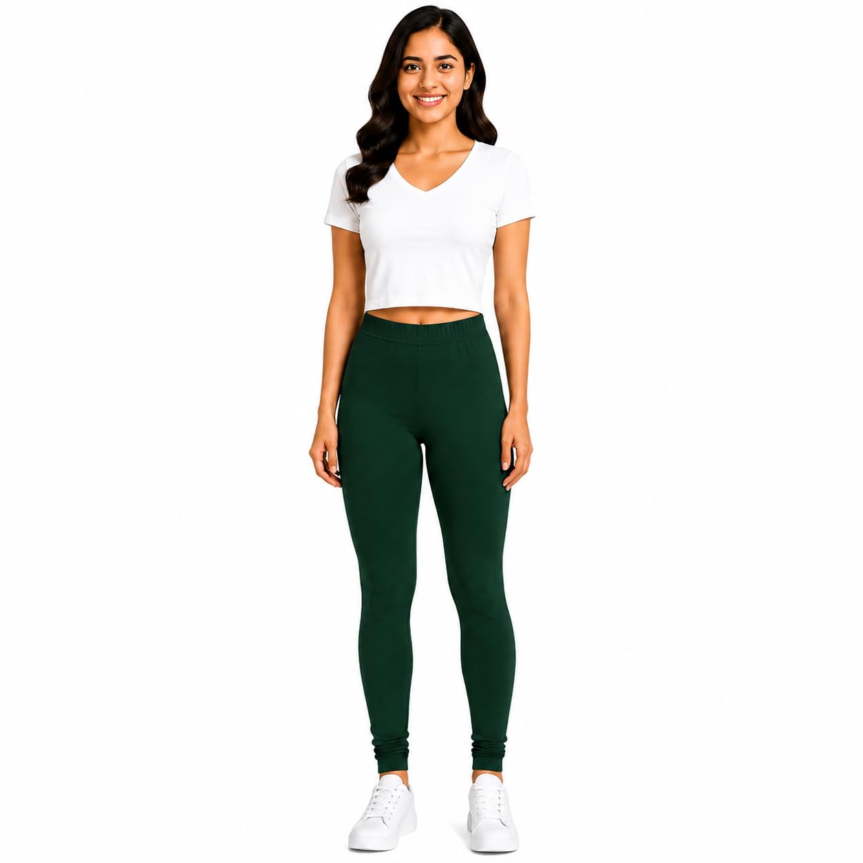 PLENORA Women Cotton Blend Full Length High Waist Leggings-picture-41