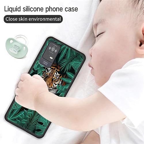 Image of for TCL ION X Phone Case, Soft TPU Ultra-Thin TCL ION V /TCL ION X T607DL 2023 Case for Women Girl, Flexible Anti Scratch Protective Shockproof Cover, Tropical Leaves Tiger