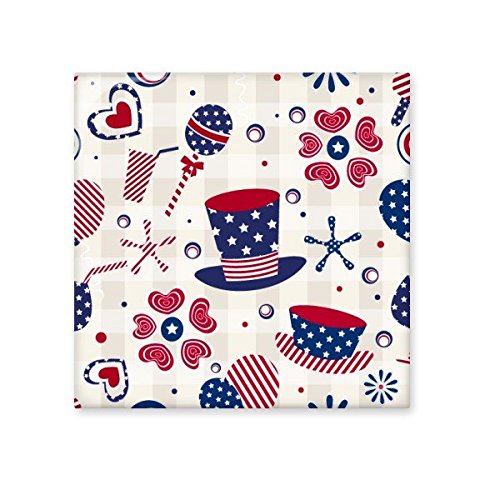 DIYthinker USA America Hat Drink Love Heart Firework Festival Illustration Pattern Ceramic Bisque Tiles for Decorating Bathroom Decor Kitchen Ceramic Tiles Wall Tiles Large Multi