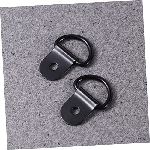 Image of 60pcs D- Buckle Photo Frame Hooks Black Hanging Hardware for Art Mirrors and Photos Sturdy Material for Wall Mounting