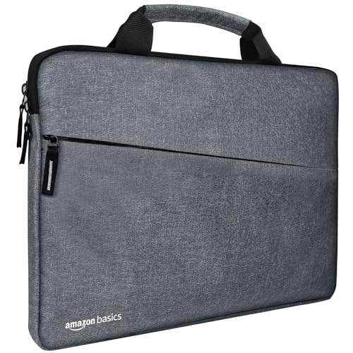 Amazon Basics Laptop Bag Sleeve Case Cover Pouch with Handle for Men & Women | 15.6 Inch Laptop with Padded Laptop Compartment | Zipper Closure | Water Repellent Nylon Fabric (Grey) Amazon Basics Laptop Bag Sleeve Case Cover Pouch with Handle for Men & Women | 15.6 Inch Laptop with Padded Laptop Compartment | Zipper Closure | Water Repellent Nylon Fabric (Grey)