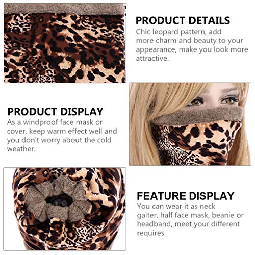 KESYOO Lenço Feminino Pescoço Tubo Lenço Padrão Leopardo Círculo Loop Lenço Inverno Presente de Nata