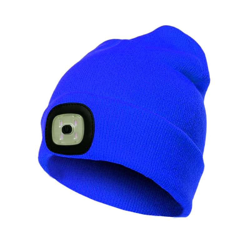 LED Lighted Hat Upgraded,USB Head Torch Rechargeable,3 Brightness Lighted Beanie Cap,Unisex Winter Warm Knit Beanie, Bluetooth Hat for Camping, Walking, Running, Cycling