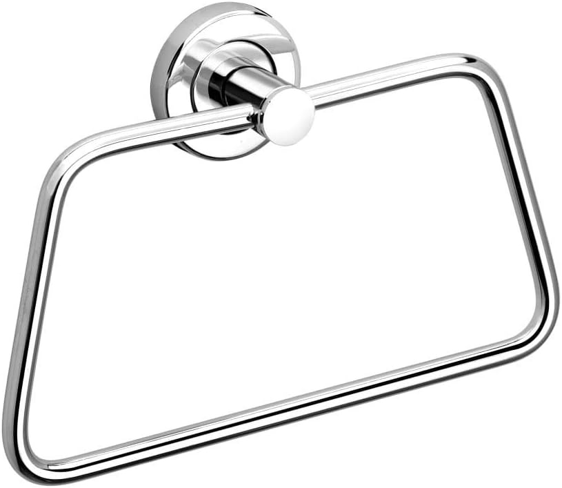 Set of 4 Stainless Steel Finished Rectangle Napkin Ring/Towel Ring/Napkin Holder/Towel Hanger/Towel Holder for Bathroom/Kitchen/Wash Basin (Silver)