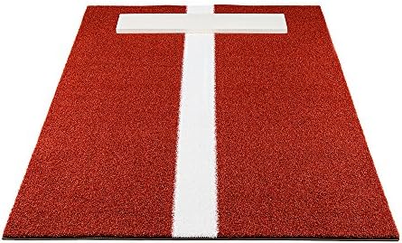 All Turf Mats Pro-Ball Softball Pitching Mat with Power Line, Clay - 3 feet x 5 feet