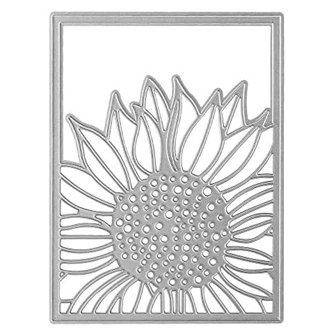 Sunflower Frame Metal Cutting Dies Stencil Template Molds, Embossing Tool Die Cuts for Card Making Album Paper Scrapbooking DIY Décor Dies Craft Cover