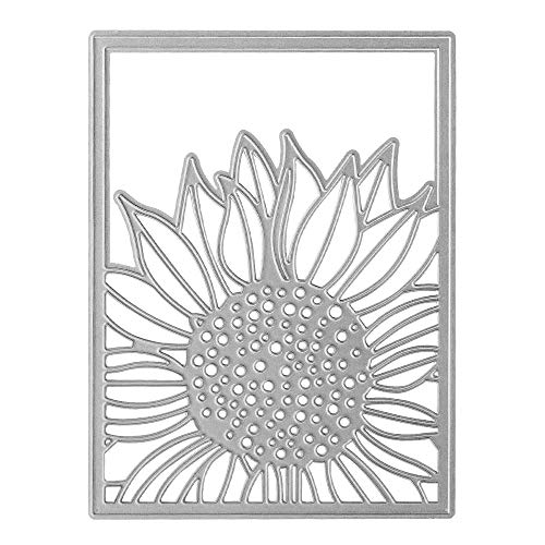 Sunflower Frame Metal Cutting Dies Stencil Template Molds, Embossing Tool Die Cuts for Card Making Album Paper Scrapbooking DIY Décor Dies Craft