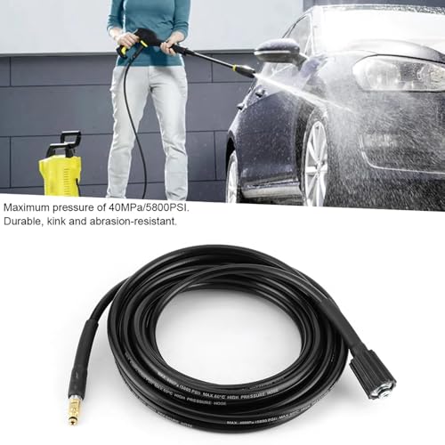 Wąż Myjki Ciśnieniowej 40MPa 5800PSI Zbrojony Gumowy Oplotem Stalowym dla Czyszczenia Samochodu, Udrażniania Rur, Mycia Ogrodu