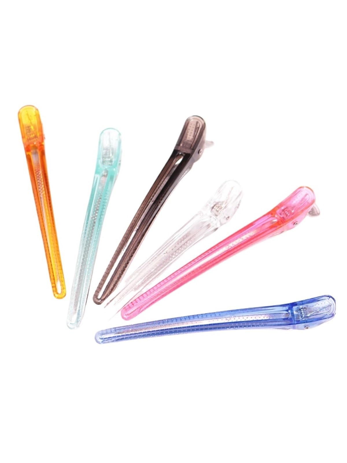 Becchi D'oca Per Capelli 6 fermagli for capelli trasparenti a becco d'anatra, strumento professionale for lo styling in plastica(Color5)