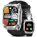 KOSPET Tank M4C Montre Connectée Homme, GPS, Lampe Torche LED et Talkie Walkie, Corps Entièrement Métallique, 5 ATM & IP69K, Écran AMOLED de 1,96'', Moniteur Sommeil/fréquence Cardiaque/SpO2 (Argent)