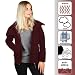 ALPIDEX Damen Fleecejacke Hoher Stehkragen Daumenlöcher Tailierte Winter Fleece Jacke Antipilling Warm Weich Full Zip Fleecepullover Microfleece Wandern Outdoor, Größe:S, Farbe:Bordeaux