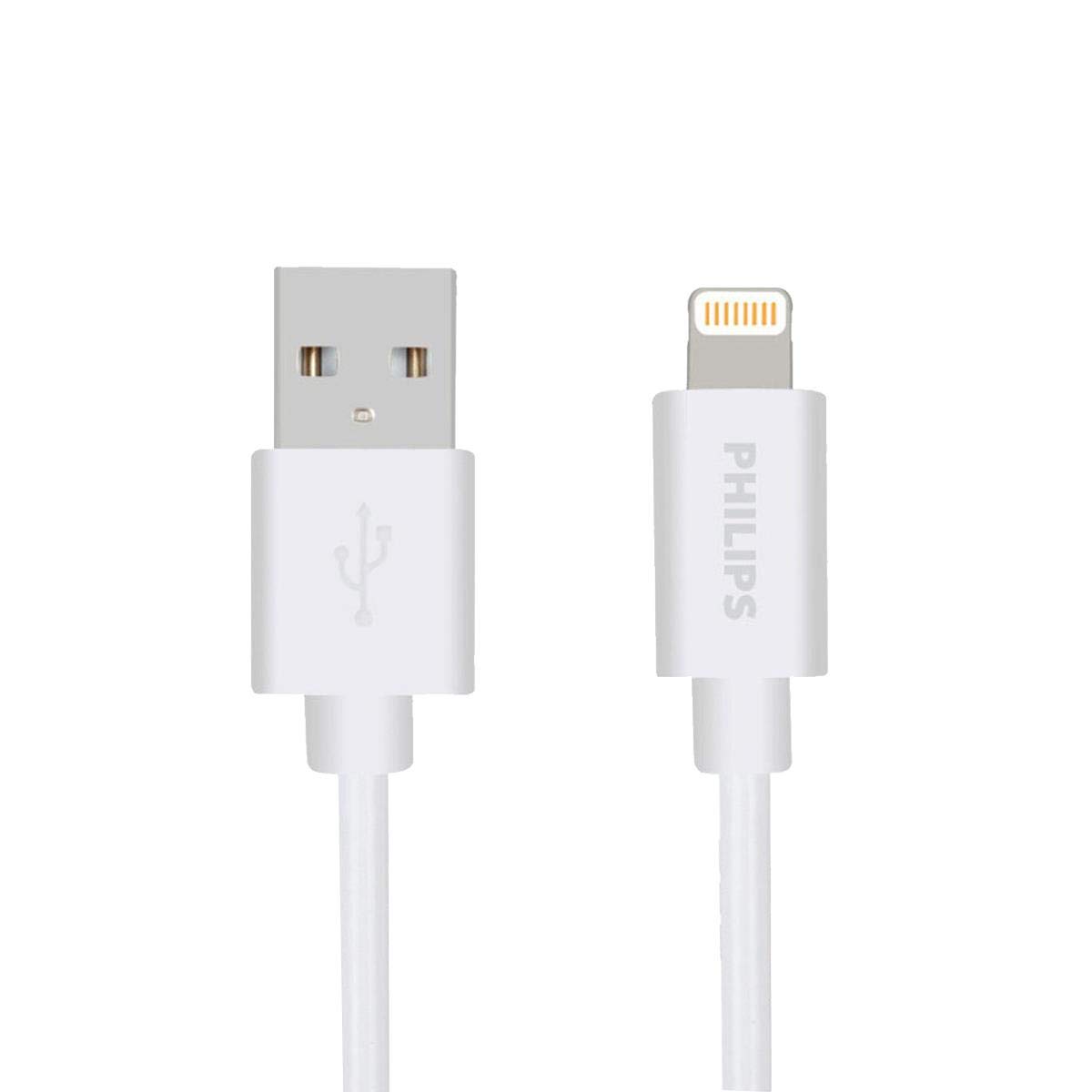 Philips 2.4A iPhone Lightning Şarj ve Data Kablosu Beyaz 1 Metre