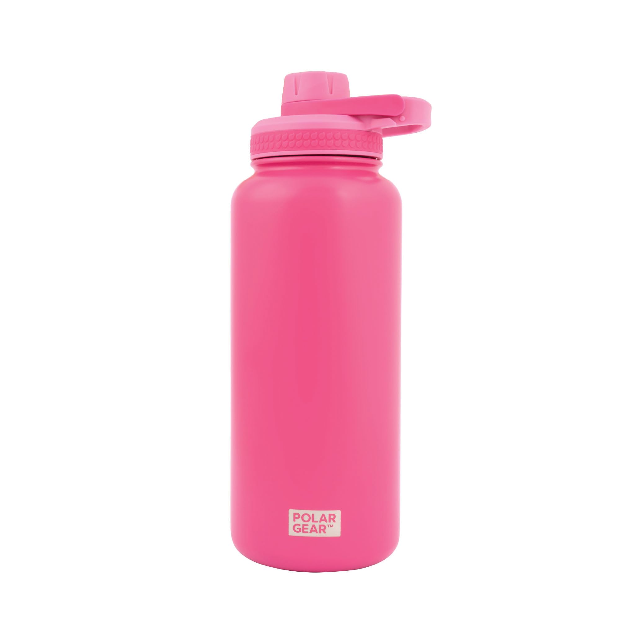 Polar Gear Stainless Steel Water Bottle 1L - Double Wall Vacuum Insulated Water Bottles with Dust Cover Screw Cap, Leakproof Metal Water Bottle, BPA Free Drinking Bottle with Carry Handle (Rose) โ image 1