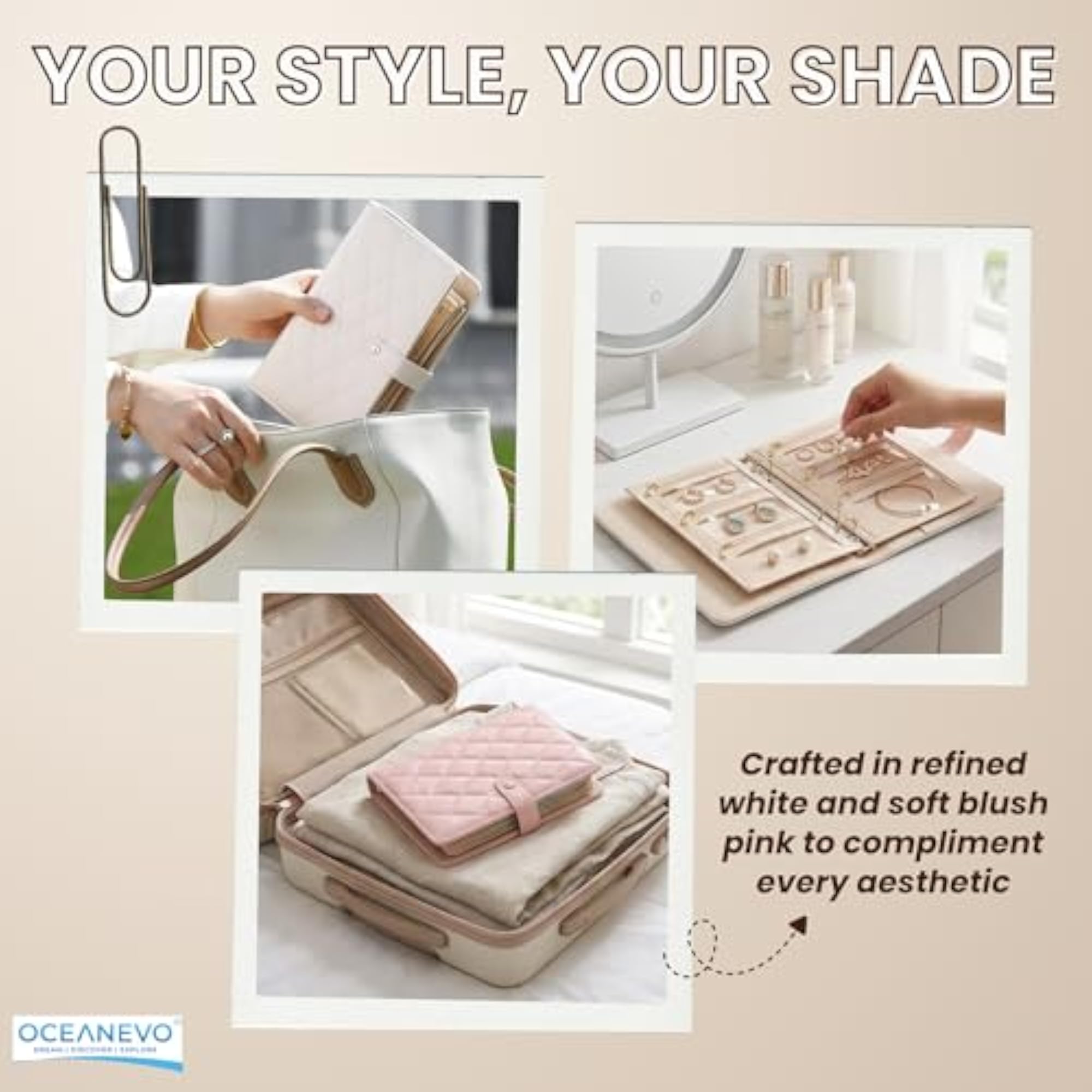 Jewellery Organiser Pouch with Makeup Sponge