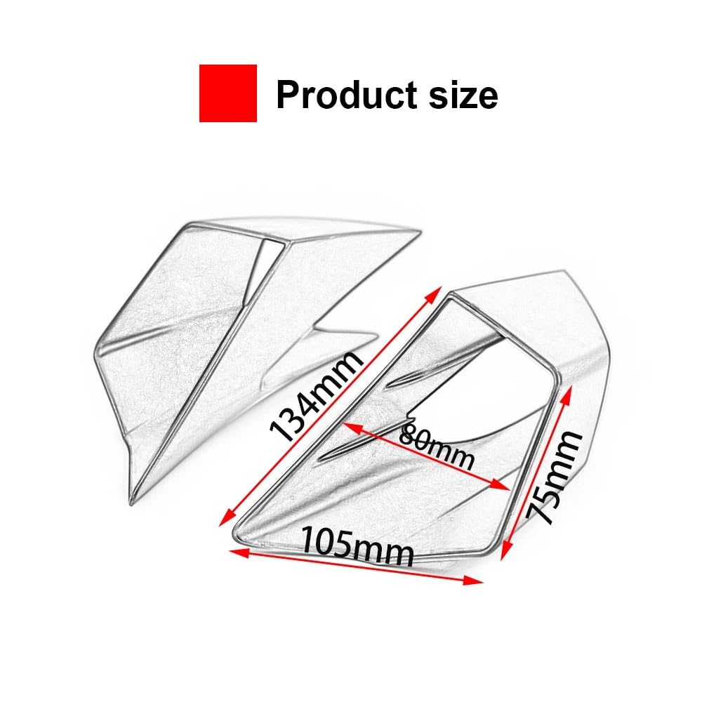 Aerodinamica per Moto Per CBR650R CBR 650R 2019-2023 Kit spoiler anteriore | Kit di protezioni Per la copertura guscio 'ala aerodinamica delle alette della carenatura anteriore(Carbon Pattern)