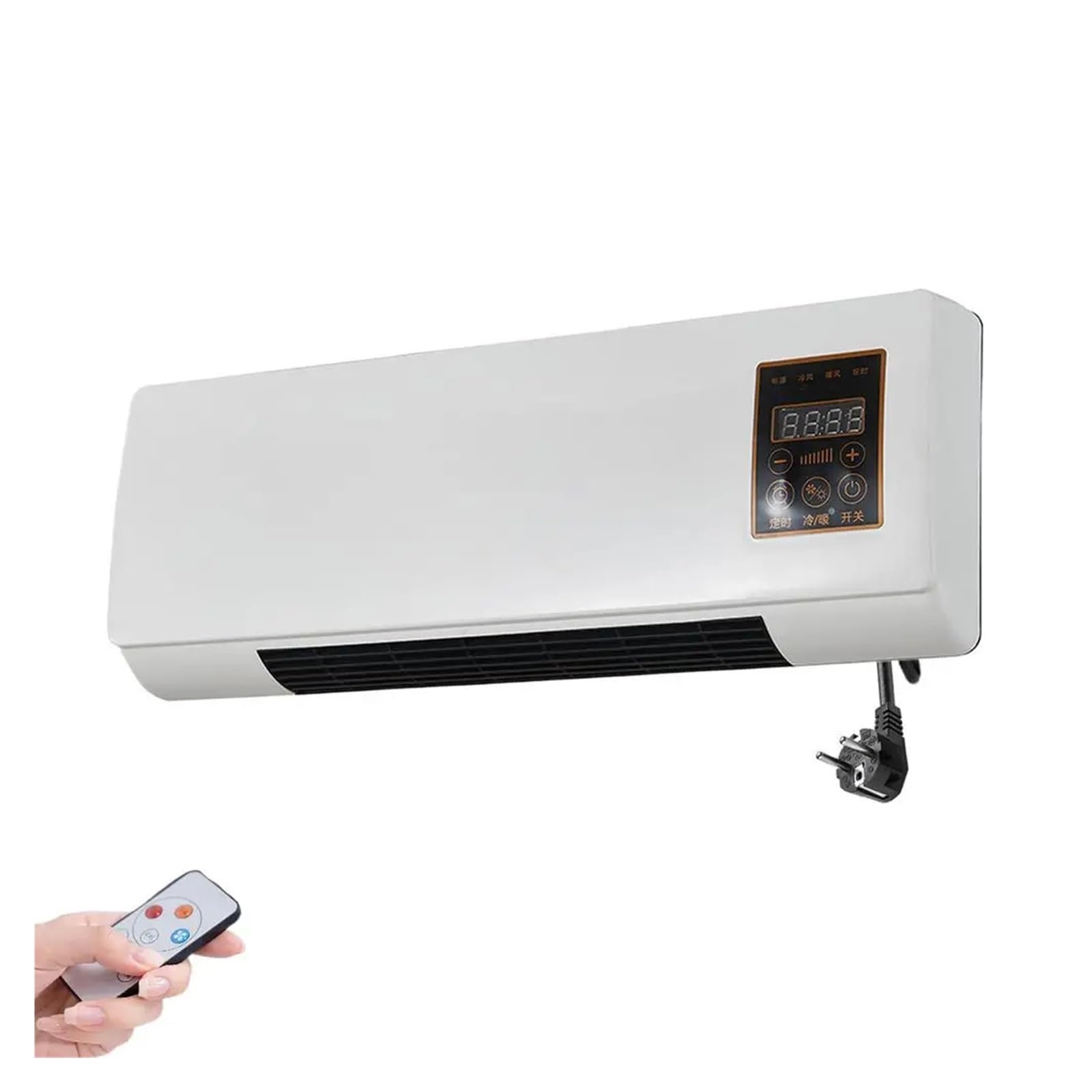 Leises Wandklimagerät mit Fernbedienung Wohnzimmer | Kompakte Klimaanlage für Ganzjahresnutzung.Leise und effizient