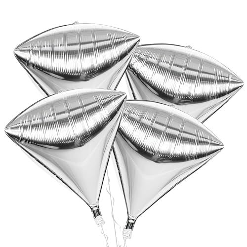 Image of Silver Diamond Balloons 4 Pcs,Foil Diamond Balloons for Wedding Decor