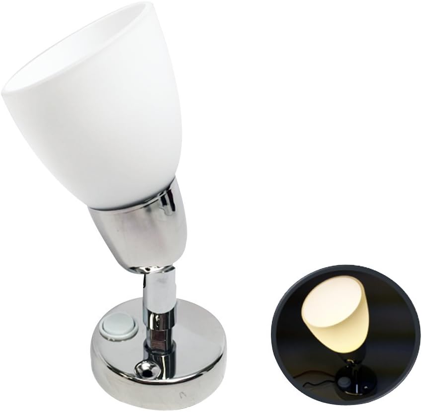 Pactrade Marine RV LED Swivel Reading Light SS304 92LM 3.1W Glass Shade Surface Mount Warm White