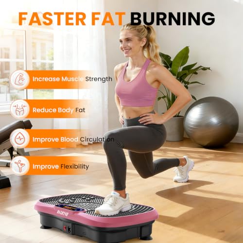Image of AXV Vibration Plate Fitness Platform Exercise Machine Vibrating Shaking Full Body Shaker Workout Vibrate Stand Shake Board Sport for Weight Loss Fat Burner for Gym Home Office