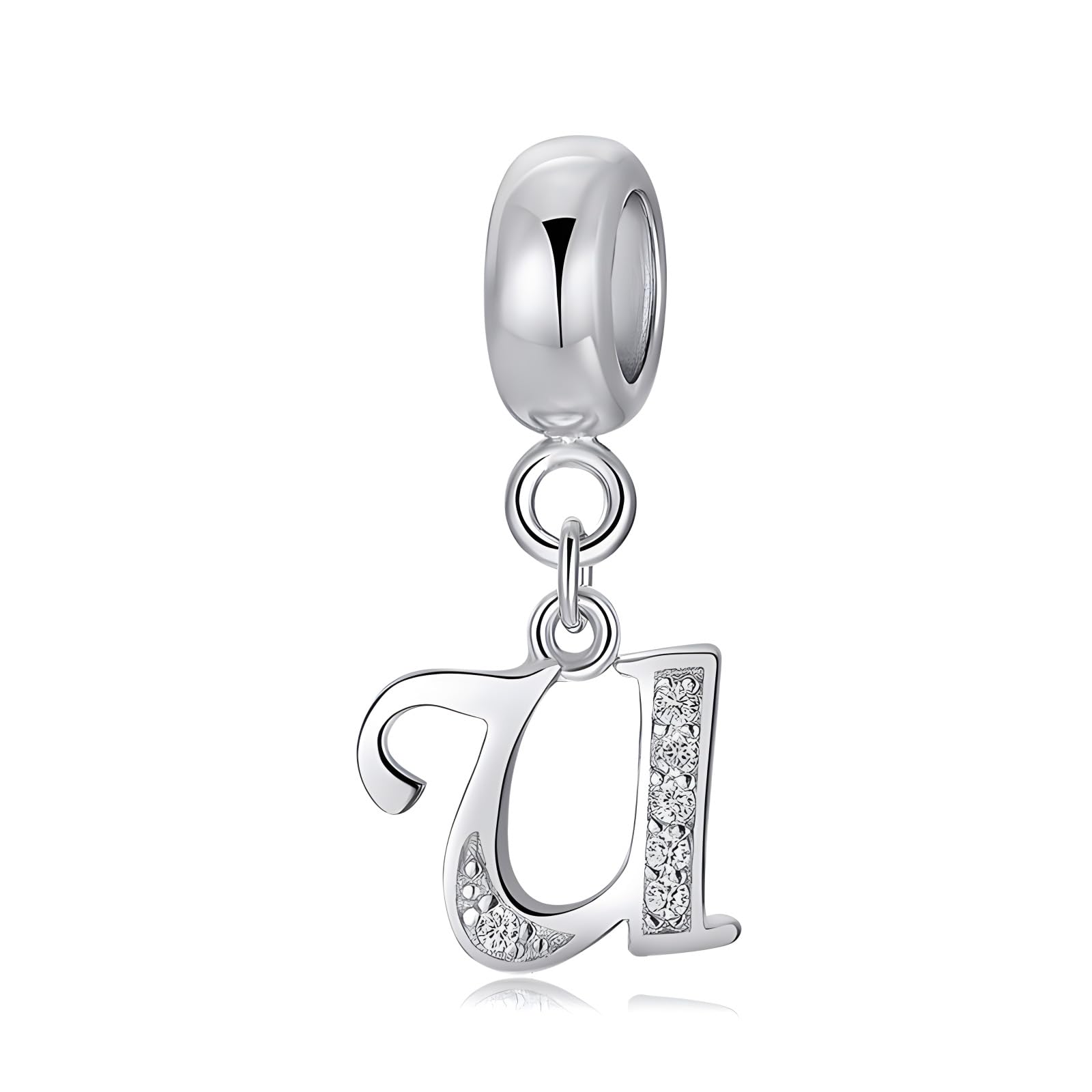 FLUFLO Charm Anhänger Damen Buchstabe A-Z für Armband 925 Sterling Silber Charms Beads passend für Pandora Armband und Halskette, Kompatibel mit Europäischen Armbänder für Frauen Mädchen X238