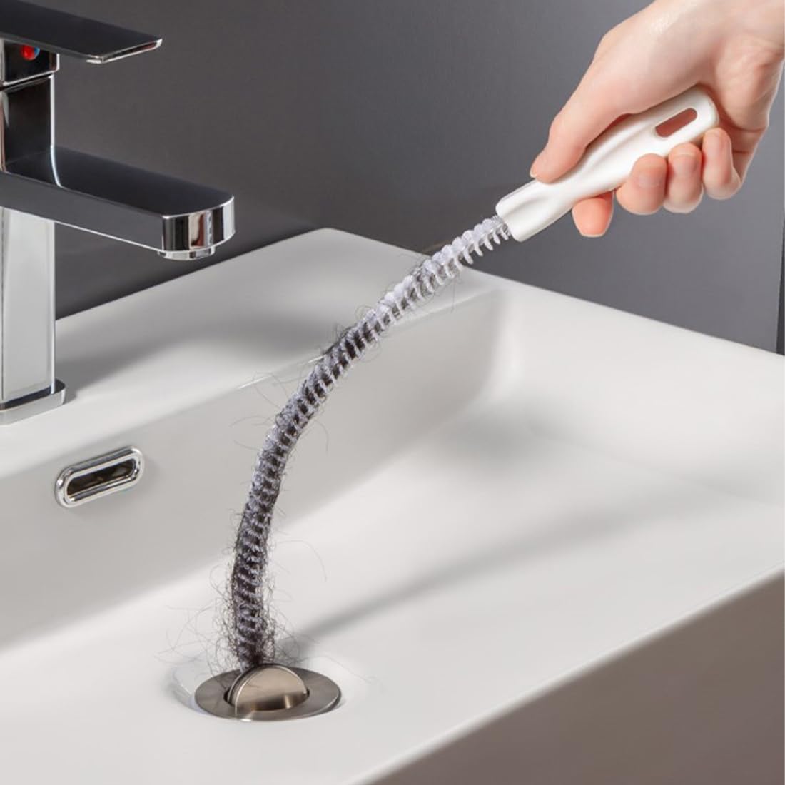 CATOR 5 Pezzi Stura Tubi di Scarico, con Spazzola Stura Scarichi 45 cm e 3 Spazzolino per Bottiglie, Spazzola per la Pulizia dei Tubi, Spazzola per Fognature, per Cucina Bagno Stura Lavandino