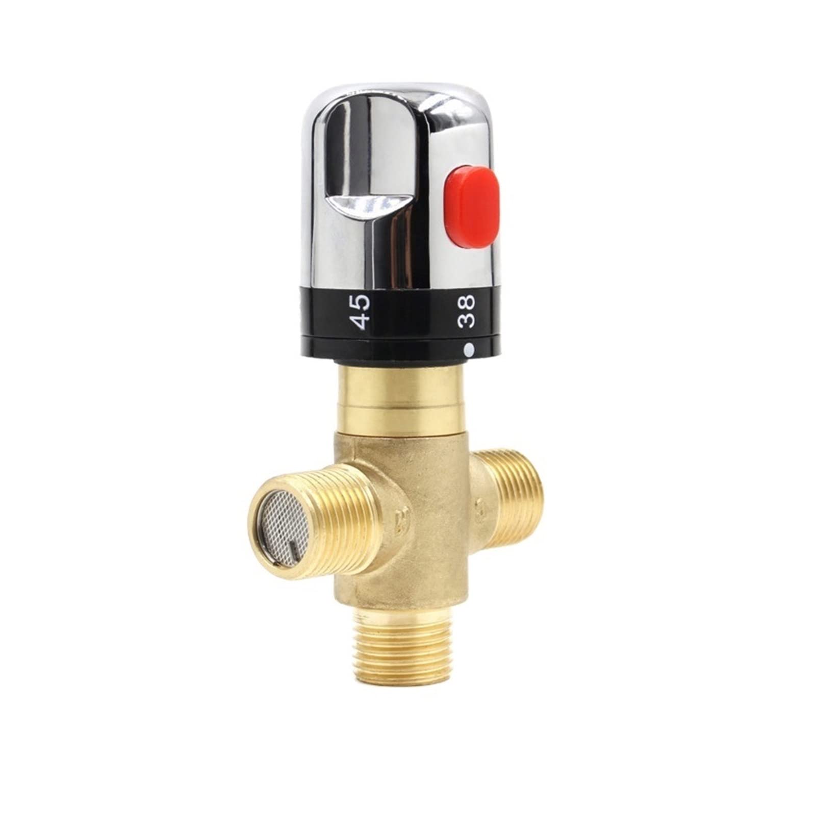 UWUKCJOKQ Brass Body Automatic Mixing Thermostatic Mixer Valve Pipe Thermostat Faucet Bathroom Water Temperature Control