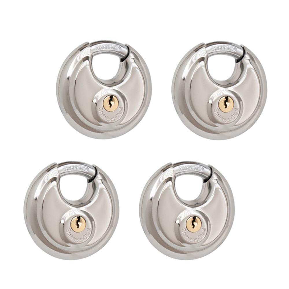Buy 4 Pack Keyed Alike Disc Padlock, Stainless Steel Lock with Key ,23