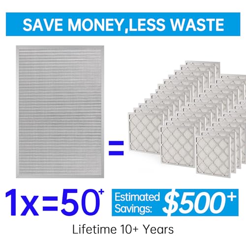 Image of UBeesize 20x30x1 Reusable Electrostatic Air Filter HVAC AC Furnace Filter,MERV 8,Washable, Lasts a Lifetime,Permanent Air Filter,Breathe Fresher,Home And Office(Actual Size:19.5x29.65x0.82 Inch)