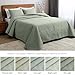 Mellanni King Bedspread Coverlet Set - Bedding Cover with Shams - Ultrasonic Quilting Technology - 3 Piece Oversized Quilt Set - Bedspreads & Coverlets (King, Olive Green)