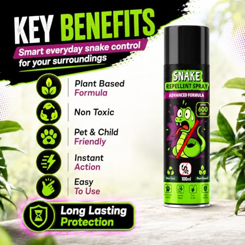 Image of Herbal Snake Repellent Spray 100ml | Plant-Based Non-Toxic Snake Deterrent | Up to 600 Sprays for Indoor & Outdoor Use | Garden, Farm, Home & Warehouse Protection (Pack Of 2)