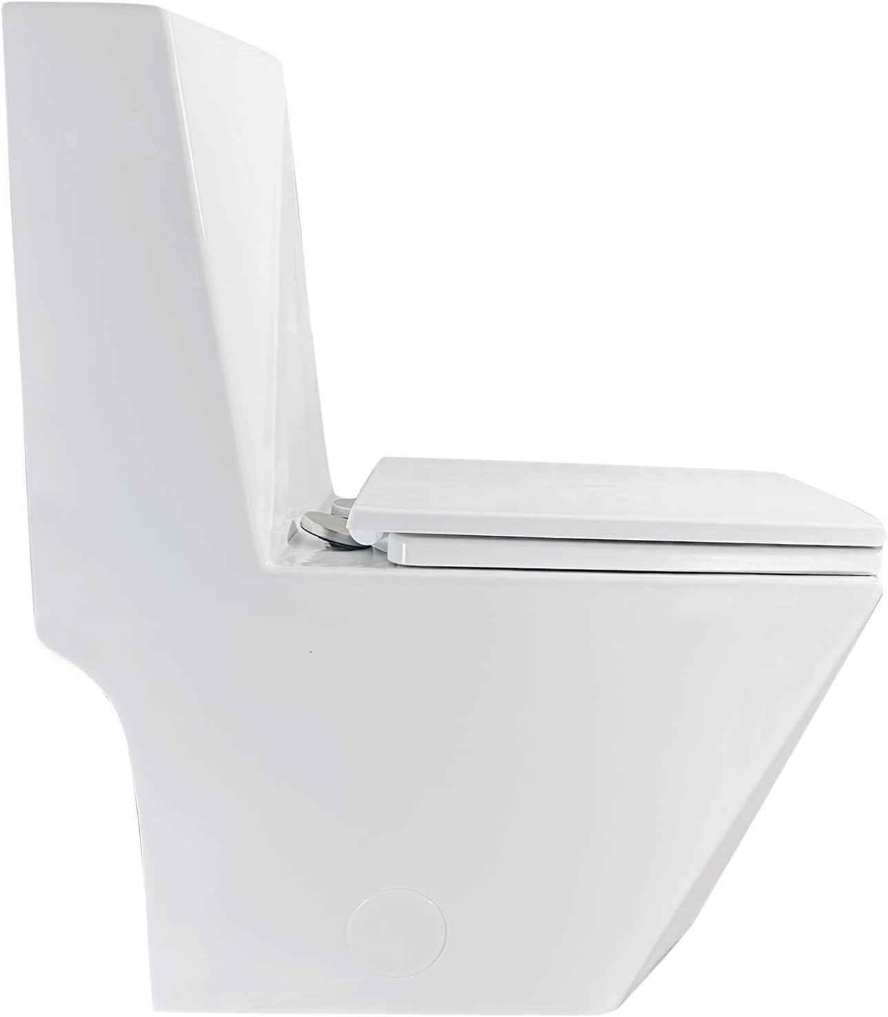 12" Rough-in One Piece Elongated Toilet With UF Square Rectangular Seat Dual Flush 1.6/0.8GPF Powerful Flushing Unique Design White.