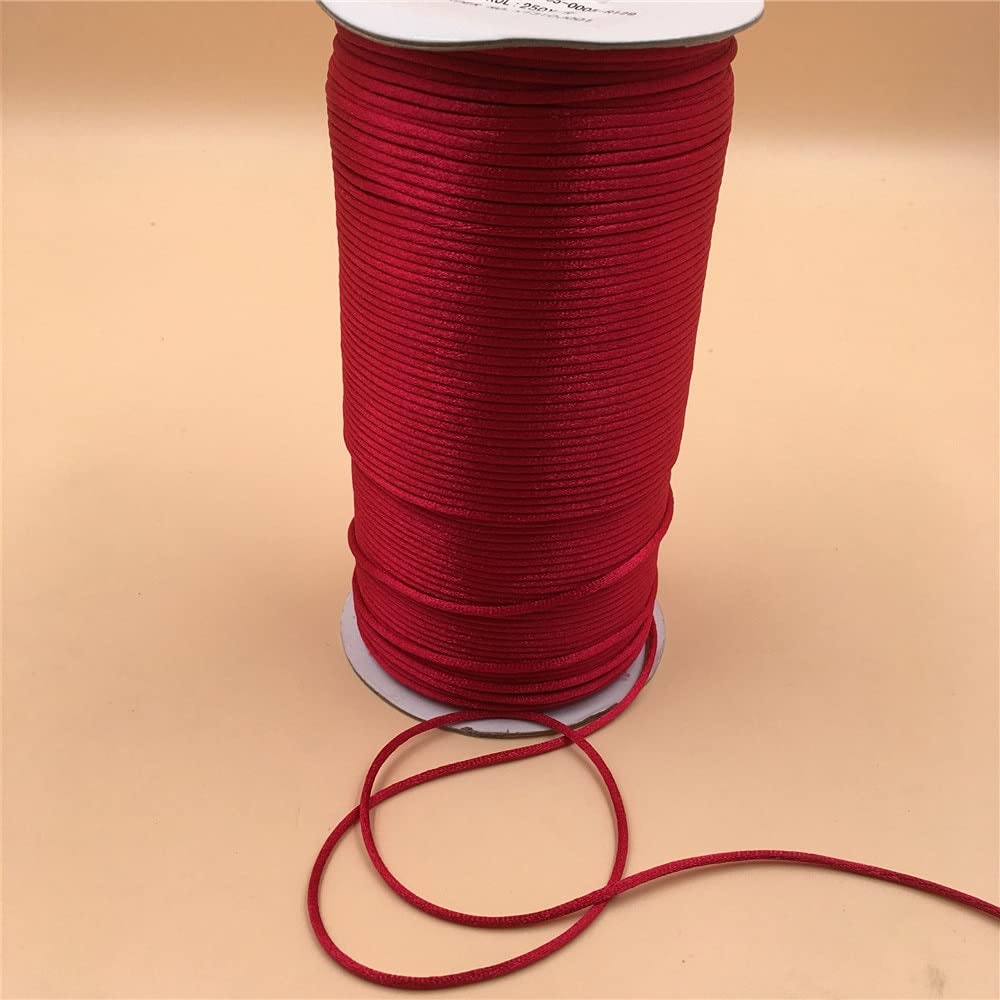 Cuerda de Nailon Satinado de 250 Yardas y 2MM for fabricación de Joyas con Cuentas (Color : Metal Grey 484, Size : 250 Yards Roll)