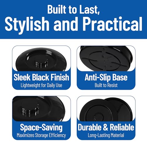 Carlisle FoodService Products 047503 Stackable Tortilla Server with Lid, 7-1/4" / 2", Black (Pack of 24)