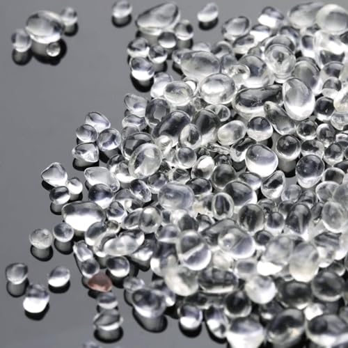 Image of 1 LB (460g) Tumbled Irregular Sea Glass Gemstone Chips, Clear | Crystal Clear, Premium Polished, Safe Non-Toxic Material, Ideal for DIY Crafts & Decorations