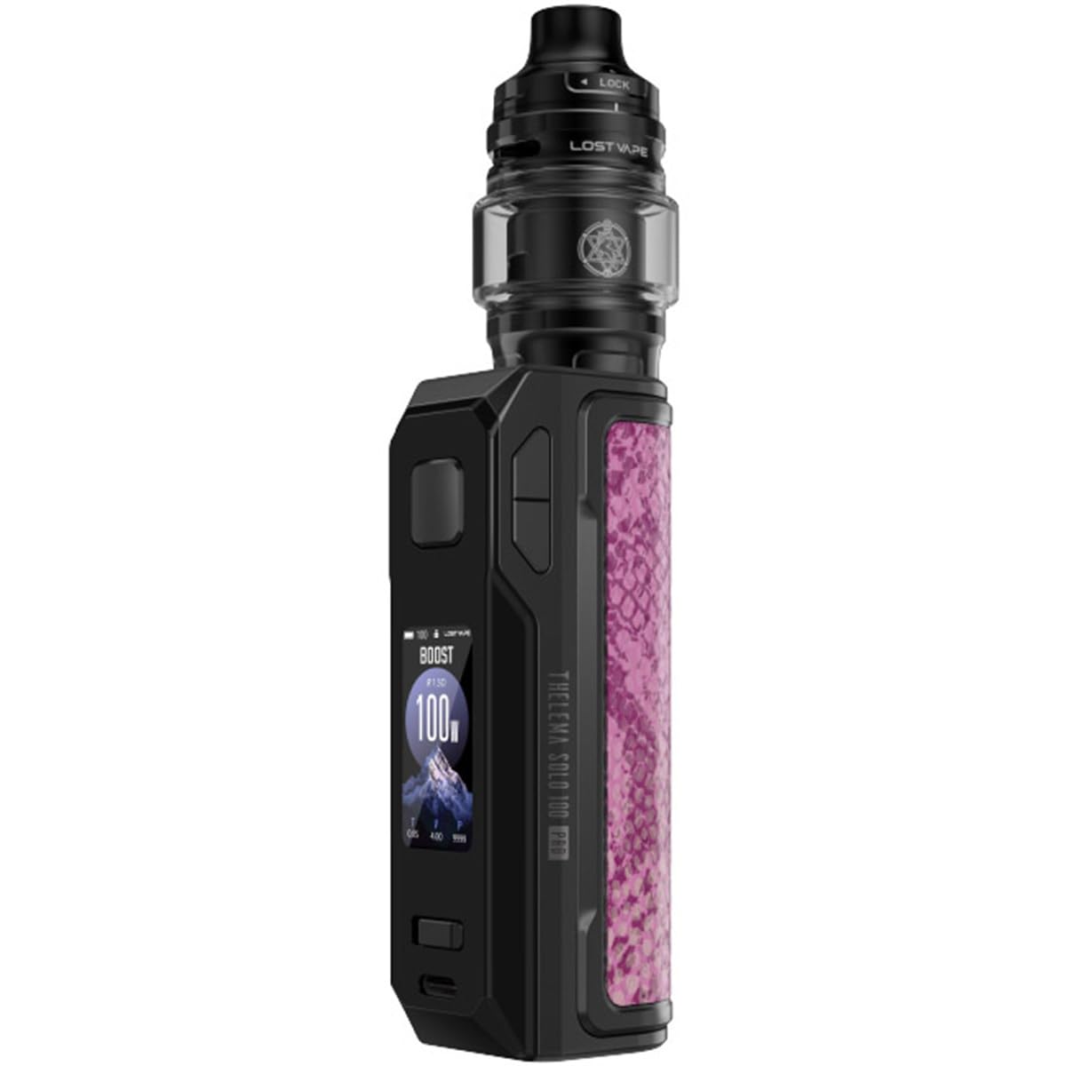 Lost Vape Thelema Solo 100 Pro Kit Pink Python | 100W Quest X 3.0 | 21700/18650 | 1,47" TFT | USB-C | 2ml Sub Ohm Tank
