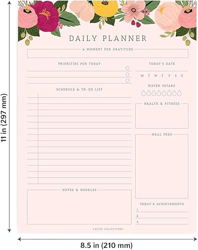 Miniatura 35 de Bliss Collections - Agenda diaria, calendario de autocuidado equilibrado, organizador, registro de productividad para metas/tareas/notas/listas