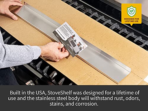 Stoveshelf Deluxe 30" Length Black Magnetic Shelf For Kitchen Stove - Kitchen Storage Solution With Zero Installation - Over Stove Spice Rack Organizer #TOP7