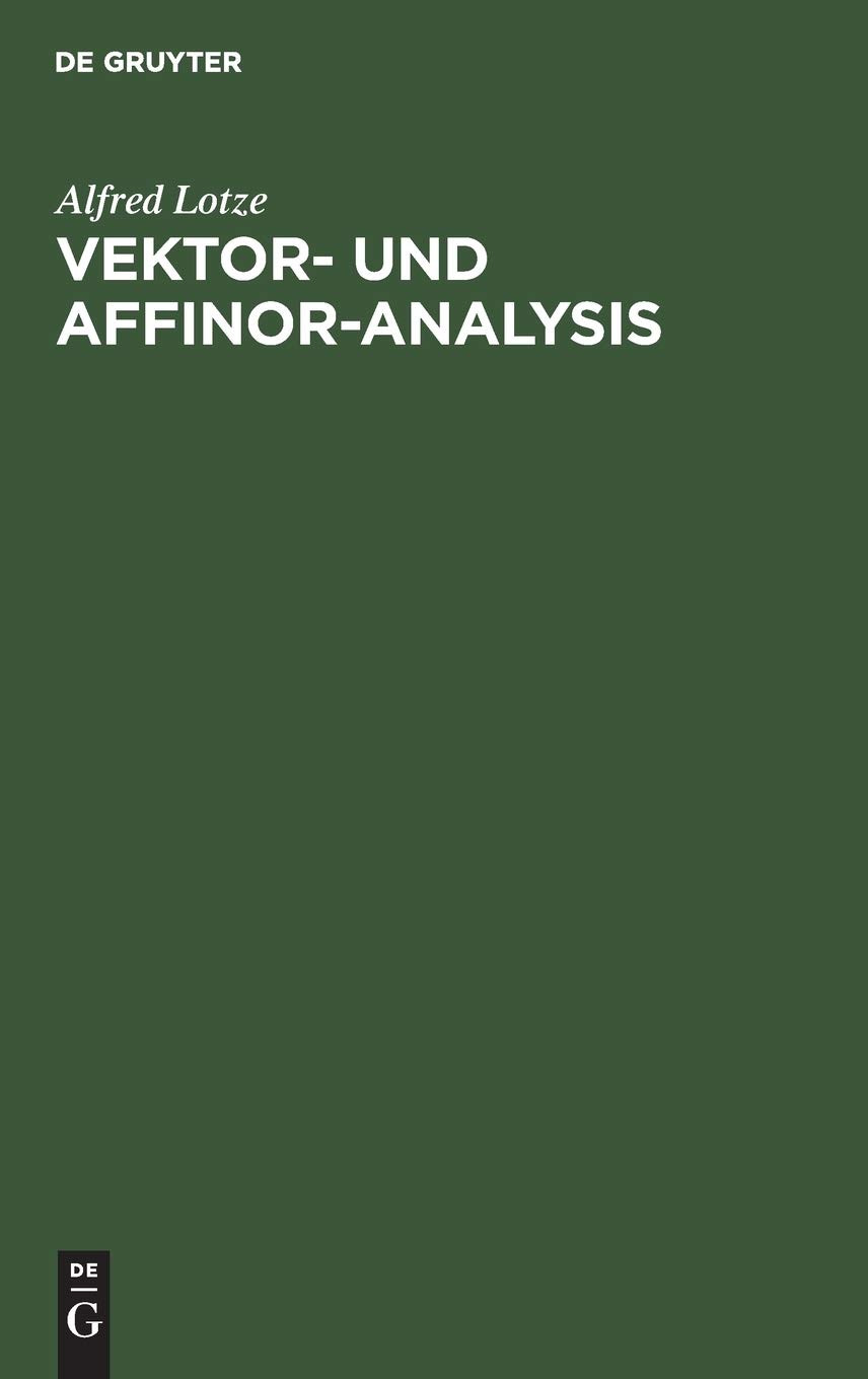 Vektor- Und Affinor-Analysis