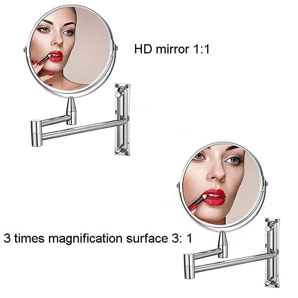 Specchio per il trucco Specchio per il trucco Specchi per il trucco, Specchio per il trucco a parete per il bagno Specchio ingranditore telescopico pieghevole Specchio per bellezza ad alta definizion