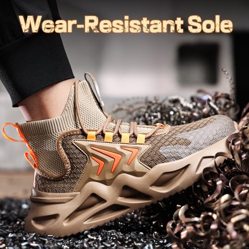 Image of Steel Toe Boots for Men Work Indestructible Safety Boots | Impact-Resistant, Puncture-Resistant, Comfortable, Wear-Resistant, Construction Factory, Warehouses, Jobsites