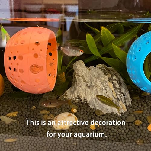 Image of Betta Fish Tunnel with Suction Cup - Aquarium Fish Hideout Shrimp Cave Guppy Fish Tunnel Tank Accessories Aquarium Decor for Small Fish Shrimp (Blue)