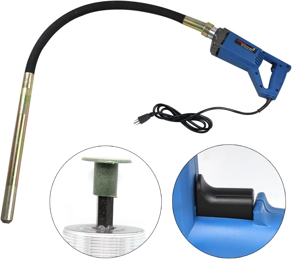 Power Concrete Vibrating Tool 800W 5000RPM Hand Held Electric Concrete Vibrator with 3.94ft Shaft Rod Portable Pencil Cement Vibrator
