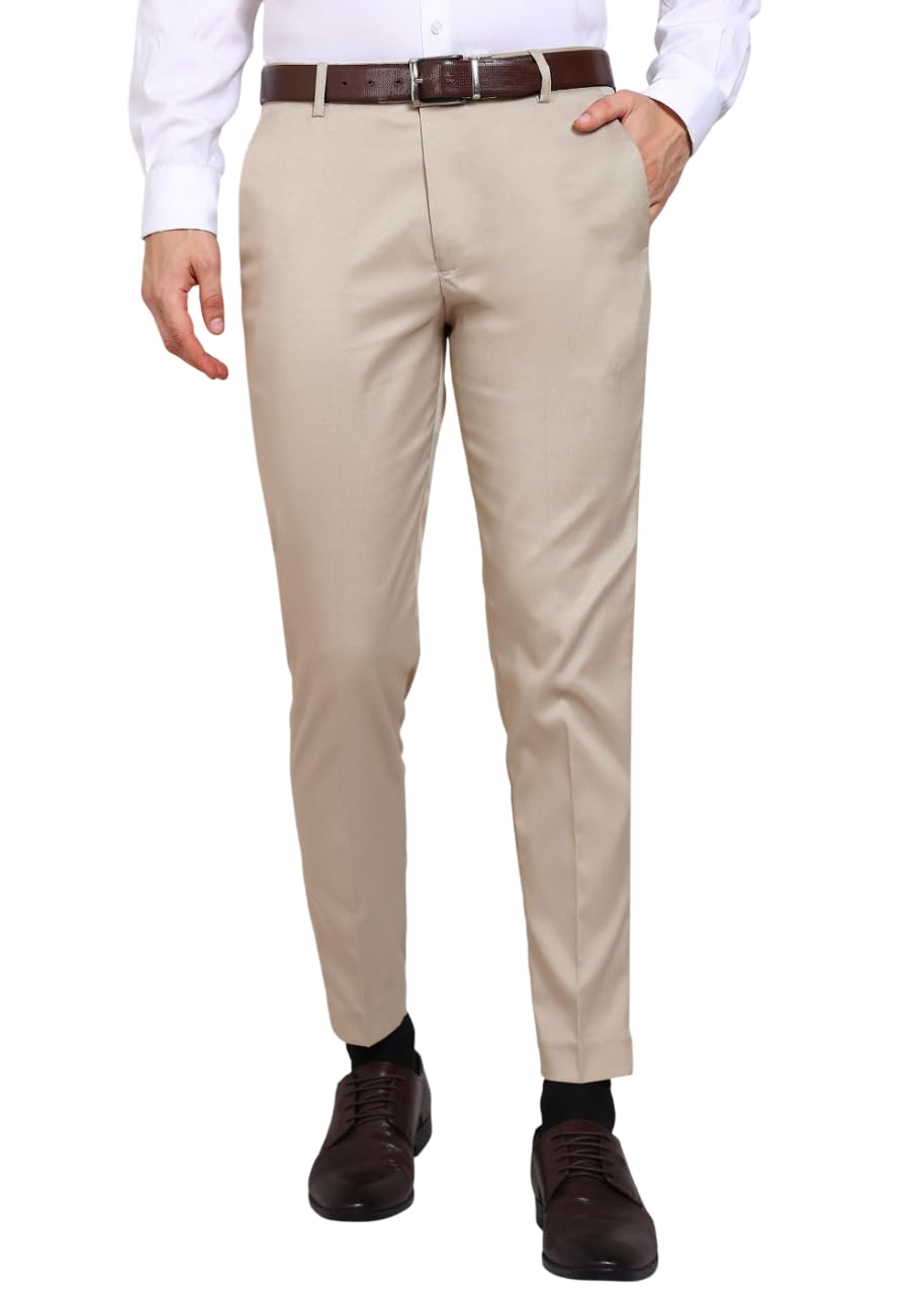 vintage vibe Slim Fit Men’s Cotton Blend Formal Trousers | Comfortable Men’s Pants for Office, Meetings and Travel | Lightweight Bottom Wear for Professional Outfits-picture-15