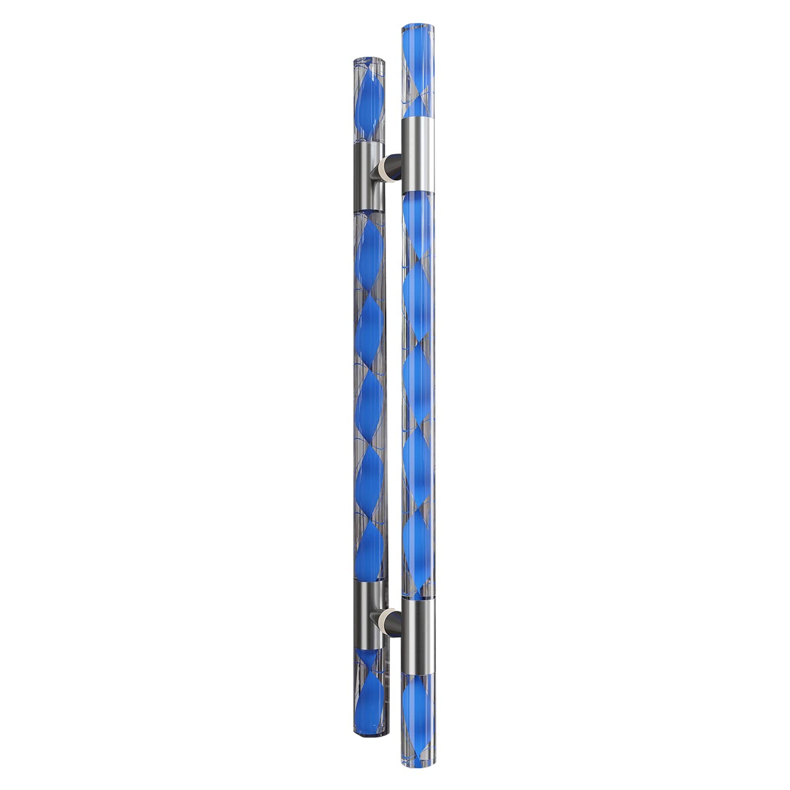 Poignée de porte de grange bleue ronde pour porte en verre de salle de bain